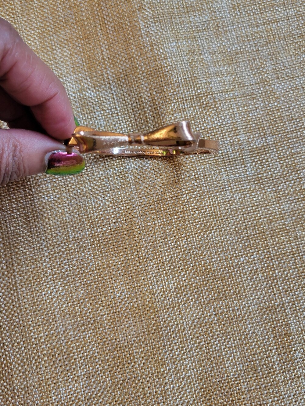 Kate Spade Rose Gold Bow Bracelet - Size Small